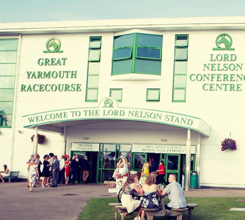 Main entrance to the Lord Nelson Stand at Great Yarmouth Racecourse.
